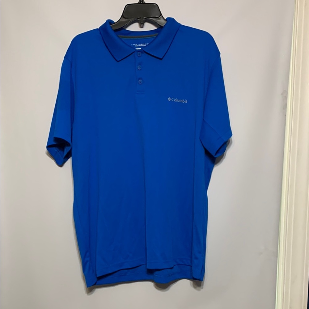 Columbia Blue Polo Shirt Casual Everyday Style